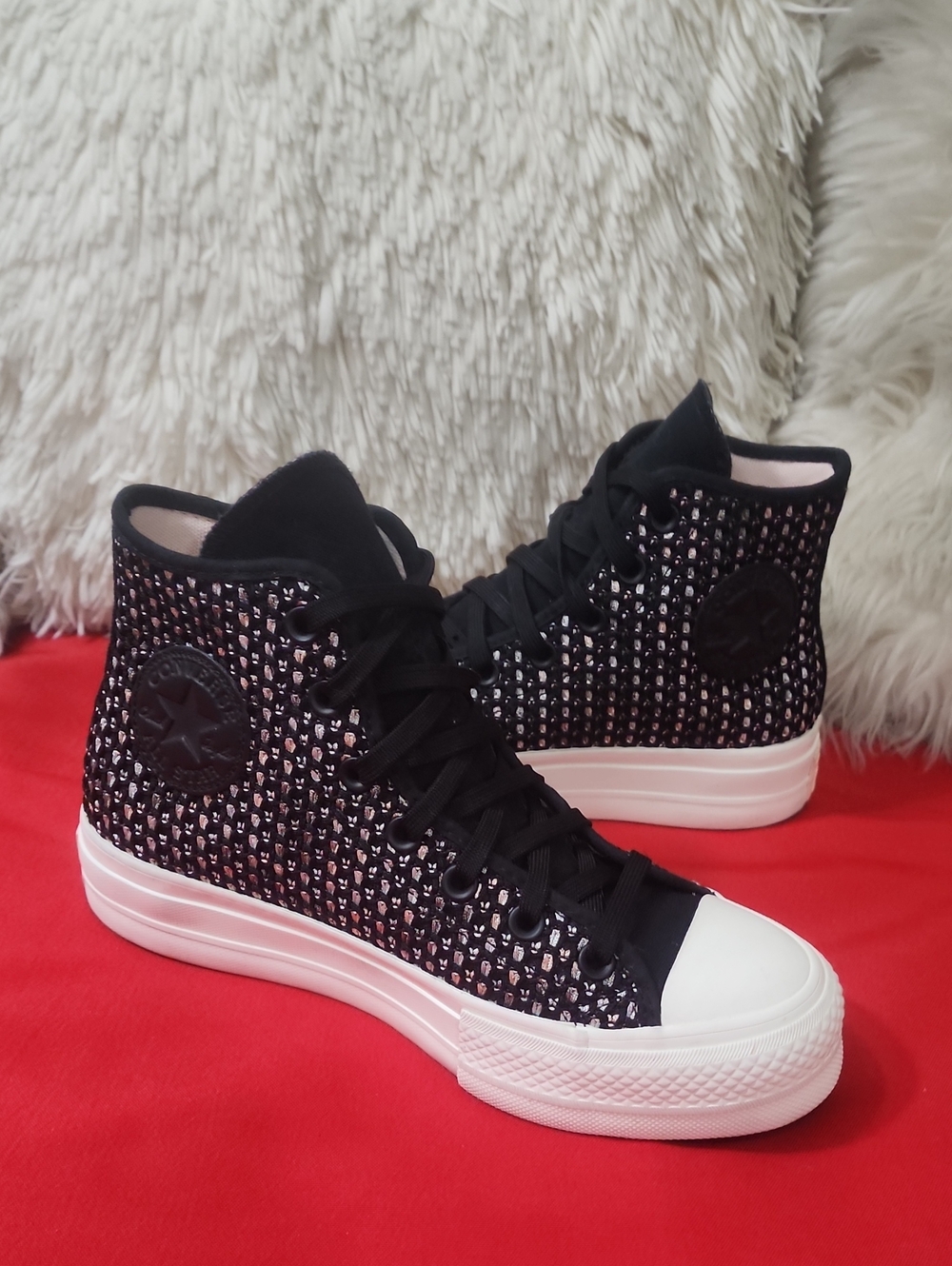 Converse Chuck Taylor All Star Lift Platform Crochet High Top Sneakers